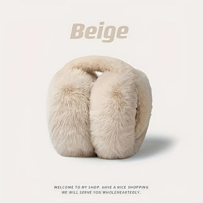 Comfortable Adjustable Folding Ear Muffs for Women - Soft Polyester Velvet for Cold Weather, Hand Wash Only