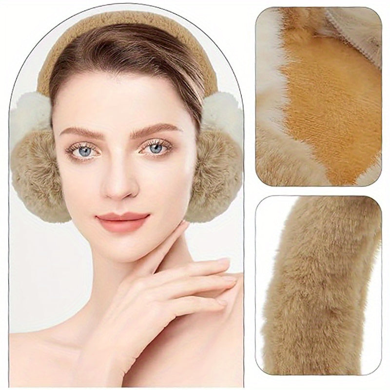 2pcs Plush Fluffy Earmuffs Winter Accessories Winter Earmuffs Ski Accessories Winter Outdoor Earmuffs