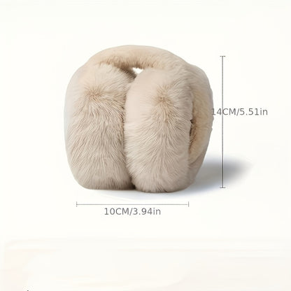 Comfortable Adjustable Folding Ear Muffs for Women - Soft Polyester Velvet for Cold Weather, Hand Wash Only