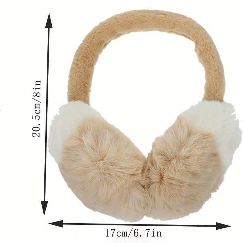 2pcs Plush Fluffy Earmuffs Winter Accessories Winter Earmuffs Ski Accessories Winter Outdoor Earmuffs