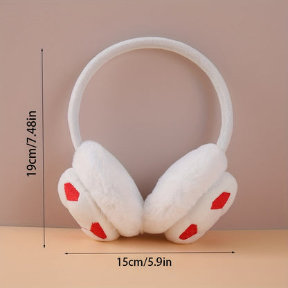 Plush Soccer Ball Cartoon Style Earmuffs for Autumn and Winter - Cozy Warm Ear Protectors, Hand Wash Polyester Ear Covers with Knitting Weave, Fitted Design for Comfort and Warmth