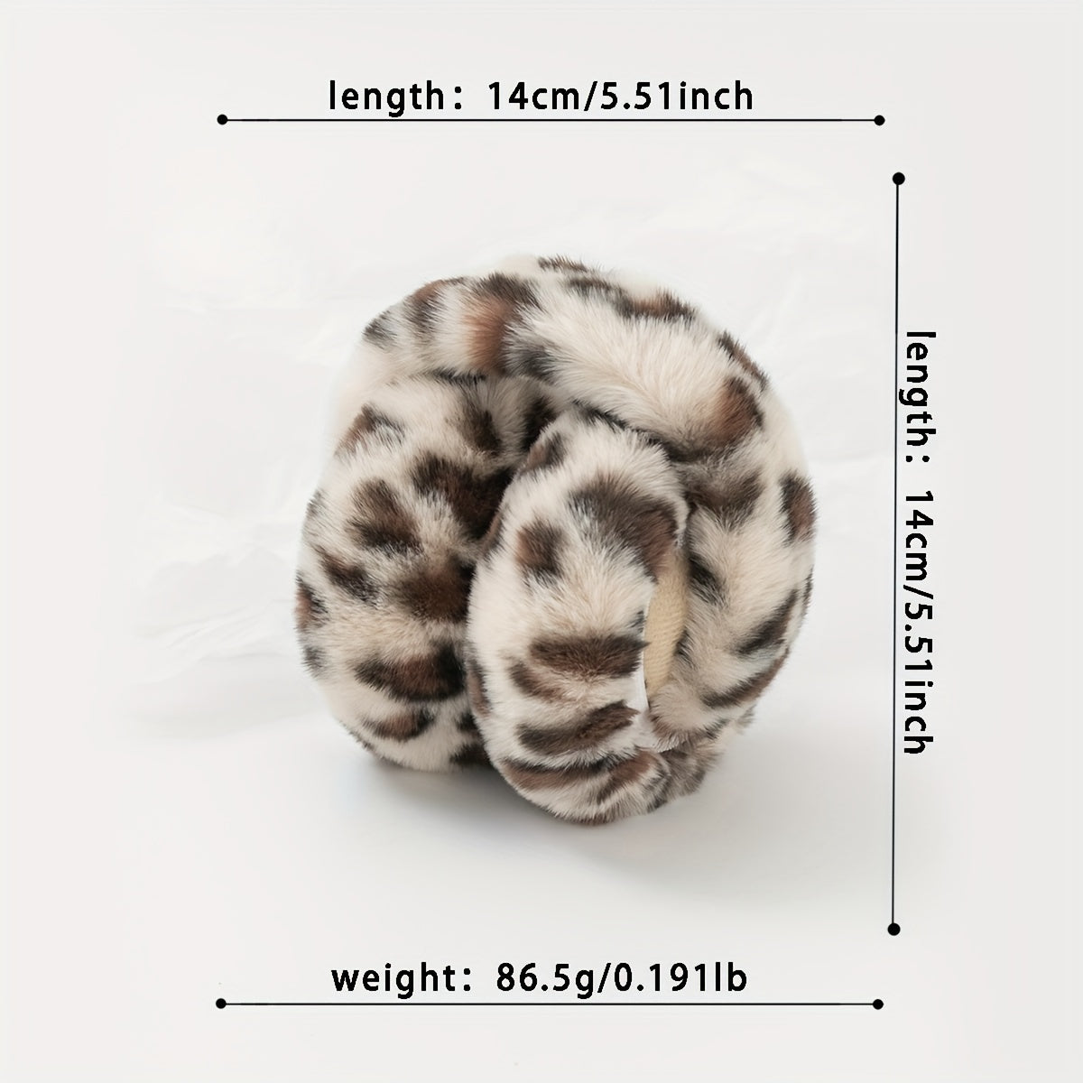 1 Chic Women's Leopard Print Fashion Earmuffs - Soft, Warm Polyester Stretch Comfort | Hand-Washable | Available in Brown, Black & White, and Grayish-Blue | Stylish & Cozy Ear Warmers