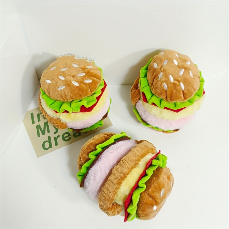 Cozy Hamburger Plush Earmuffs for Women - Foldable, Soft Faux Fur Winter Ear Warmers, Hand-Wash Only