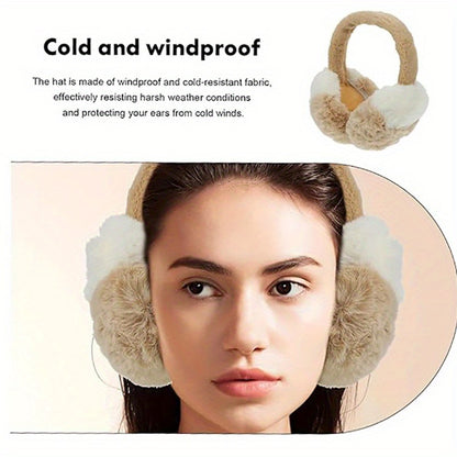 2pcs Plush Fluffy Earmuffs Winter Accessories Winter Earmuffs Ski Accessories Winter Outdoor Earmuffs